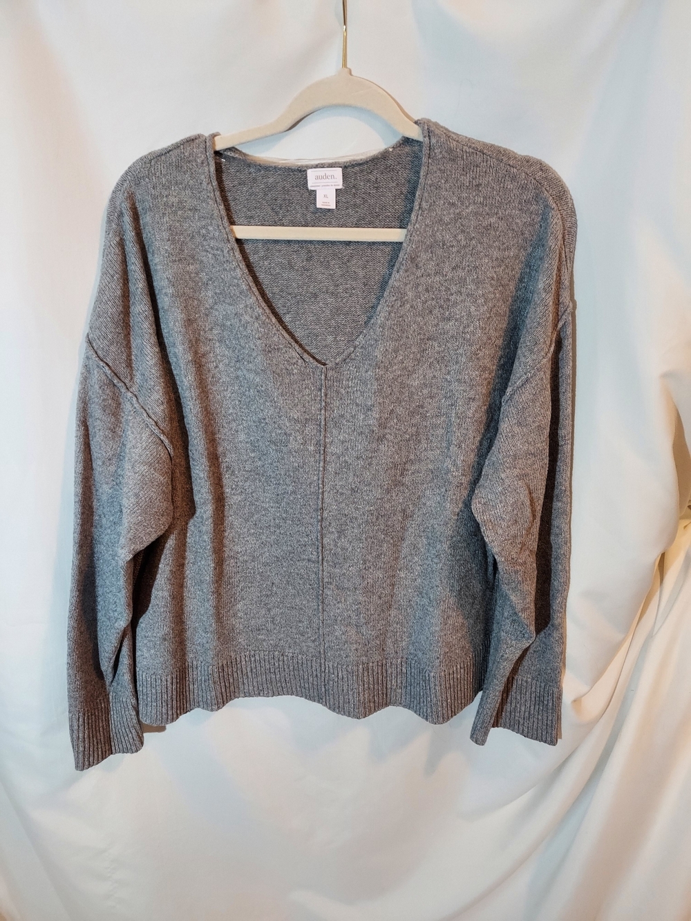 Auden Charcoal Gray V-Neck Women's Loungewear Cozy Sweater XL